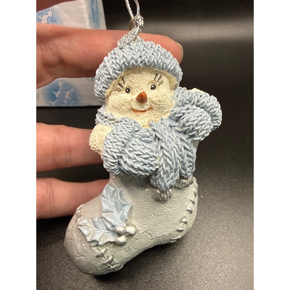 1999 Snow Buddies Buddy in Stocking 3" Christmas Ornament Blue 94276
